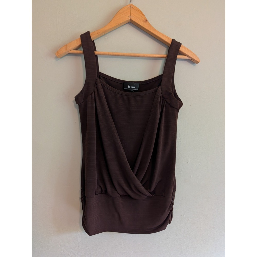 Vintage Y2K 90s Wrap Top Size S Romantic Sexy Chocolate Brown B Wear Byer Cali - Picture 3 of 12